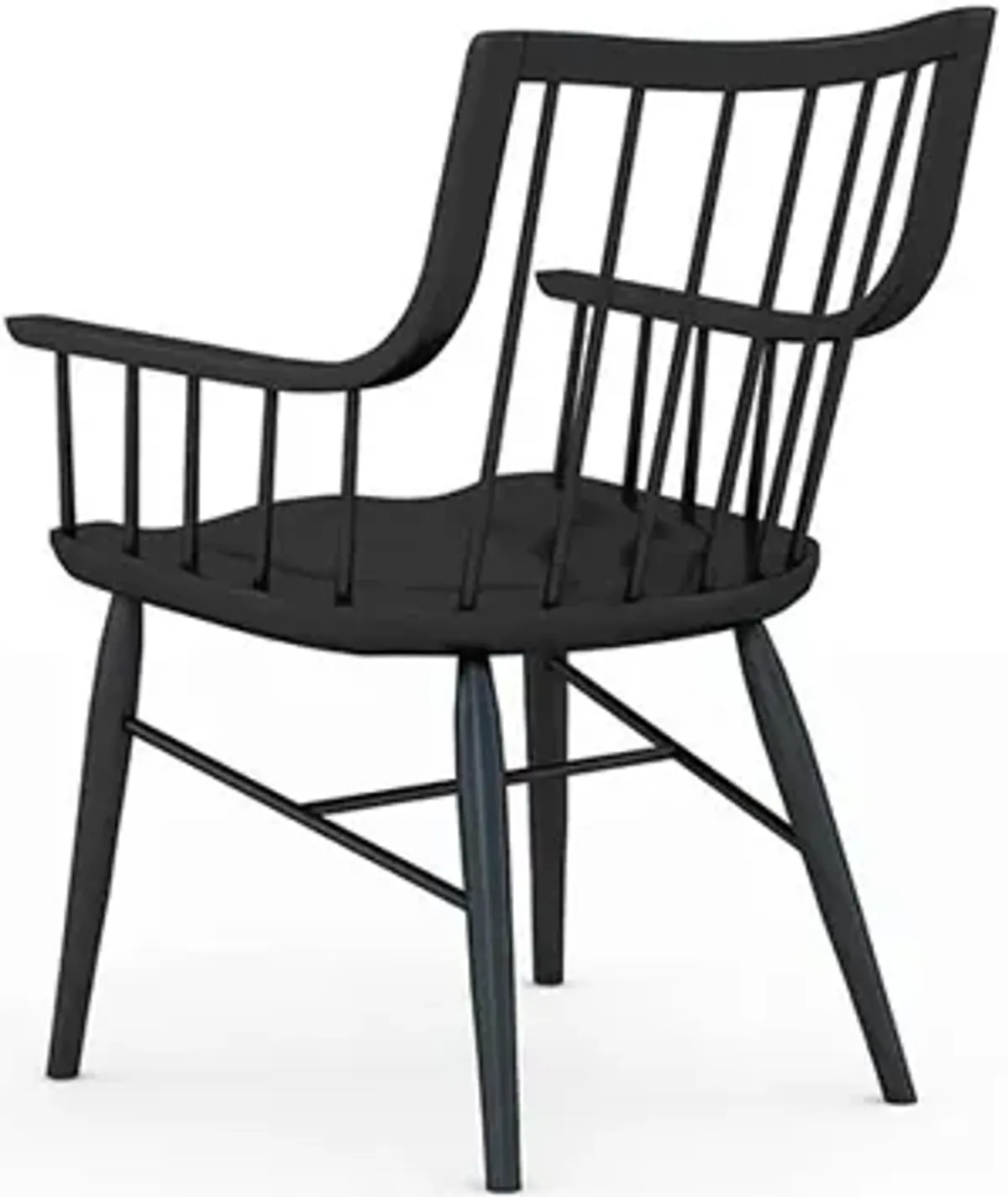 Frame Windsor Arm Chair Accent Black (Set of 2)