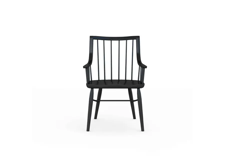 Frame Windsor Arm Chair Accent Black (Set of 2)