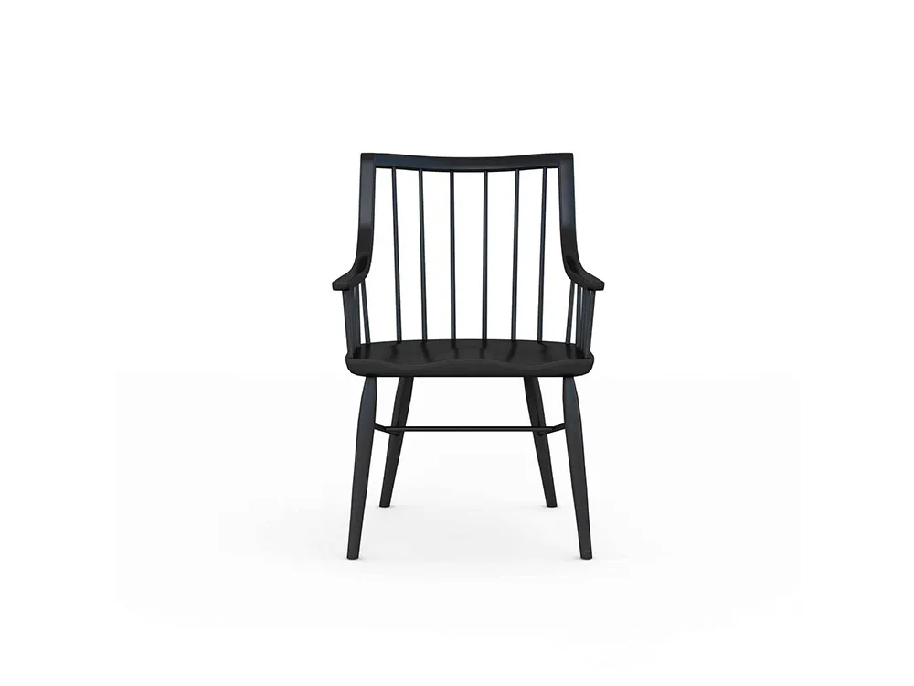 Frame Windsor Arm Chair Accent Black (Set of 2)