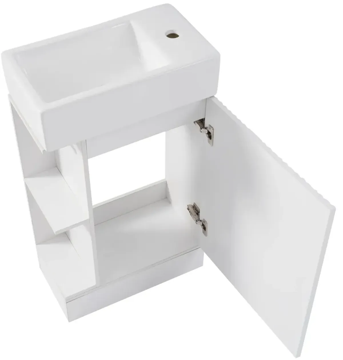 Merax Bathroom Vanity Cabinet with Two-tier Shelf