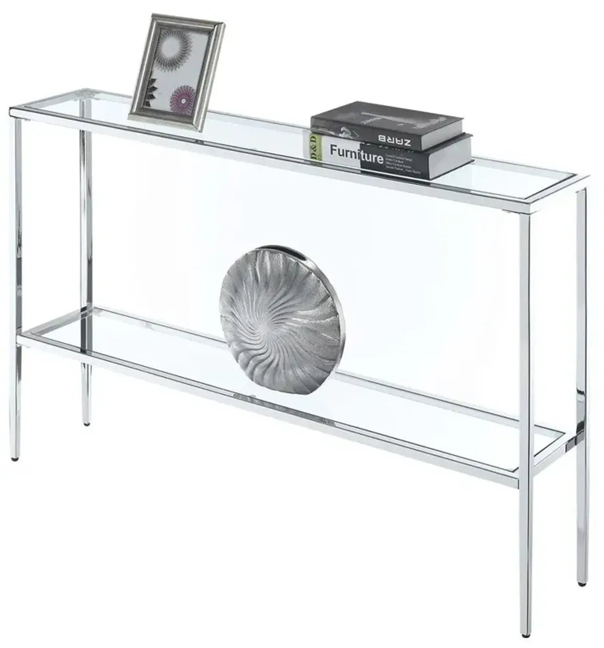 Convenience Concepts Nadia Chrome Console Table