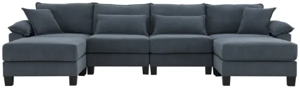 Merax Corduroy Modular Sectional Sofa U-Shaped Couch