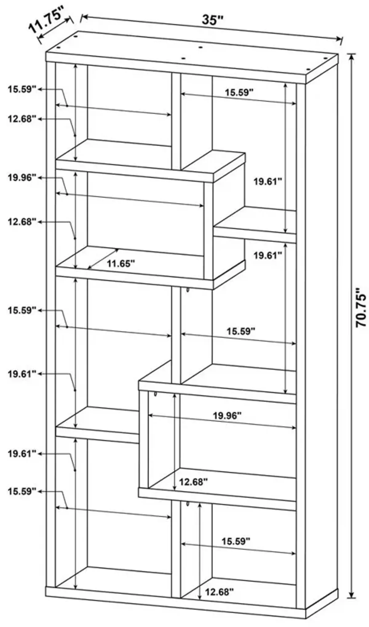 Coaster Theo 10-shelf Bookcase White