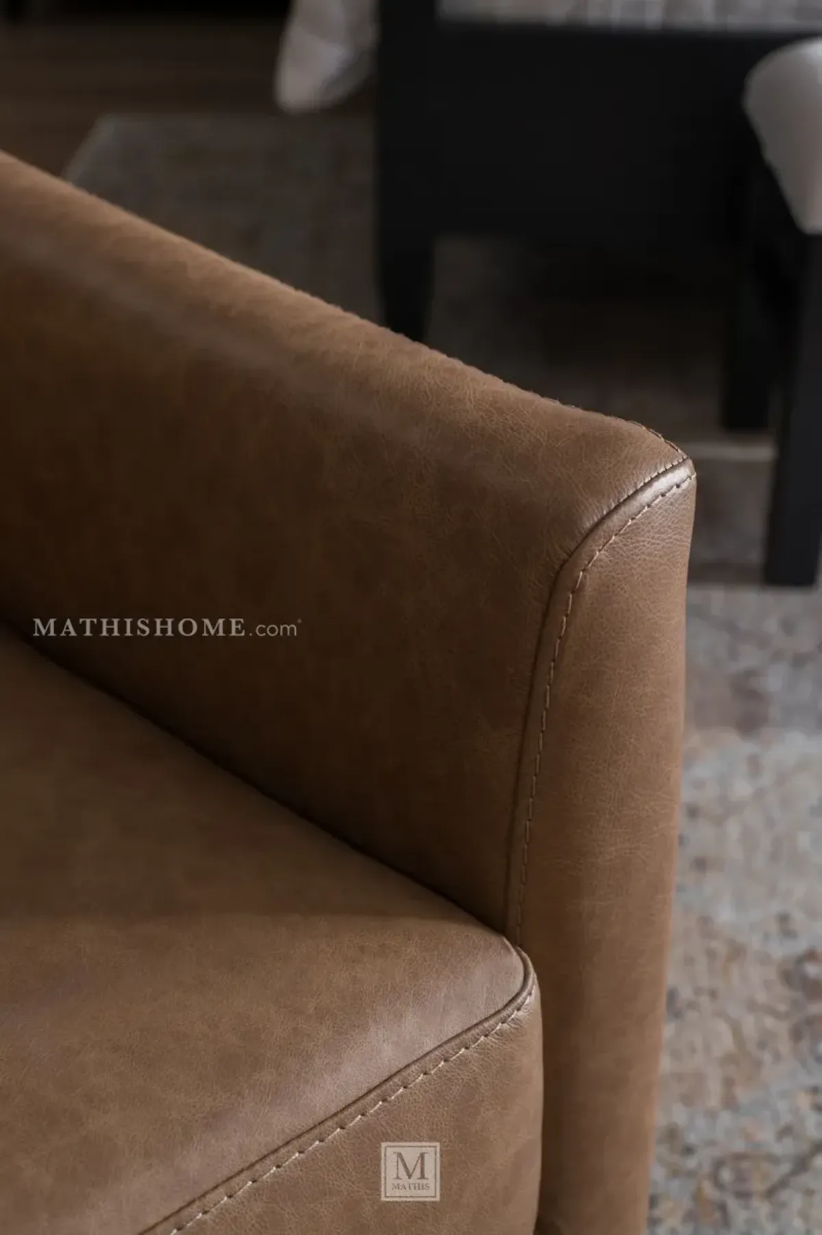 Bradney Leather Swivel Accent Chair