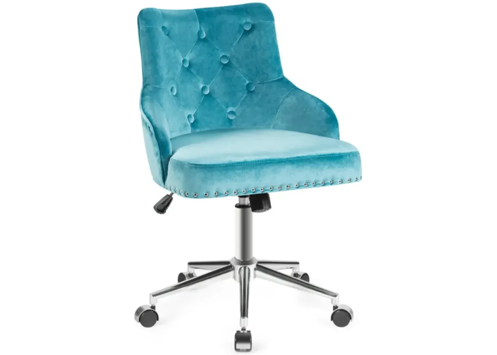 Hivvago Tufted Upholstered Swivel Computer Desk Chair with Nailed Tri