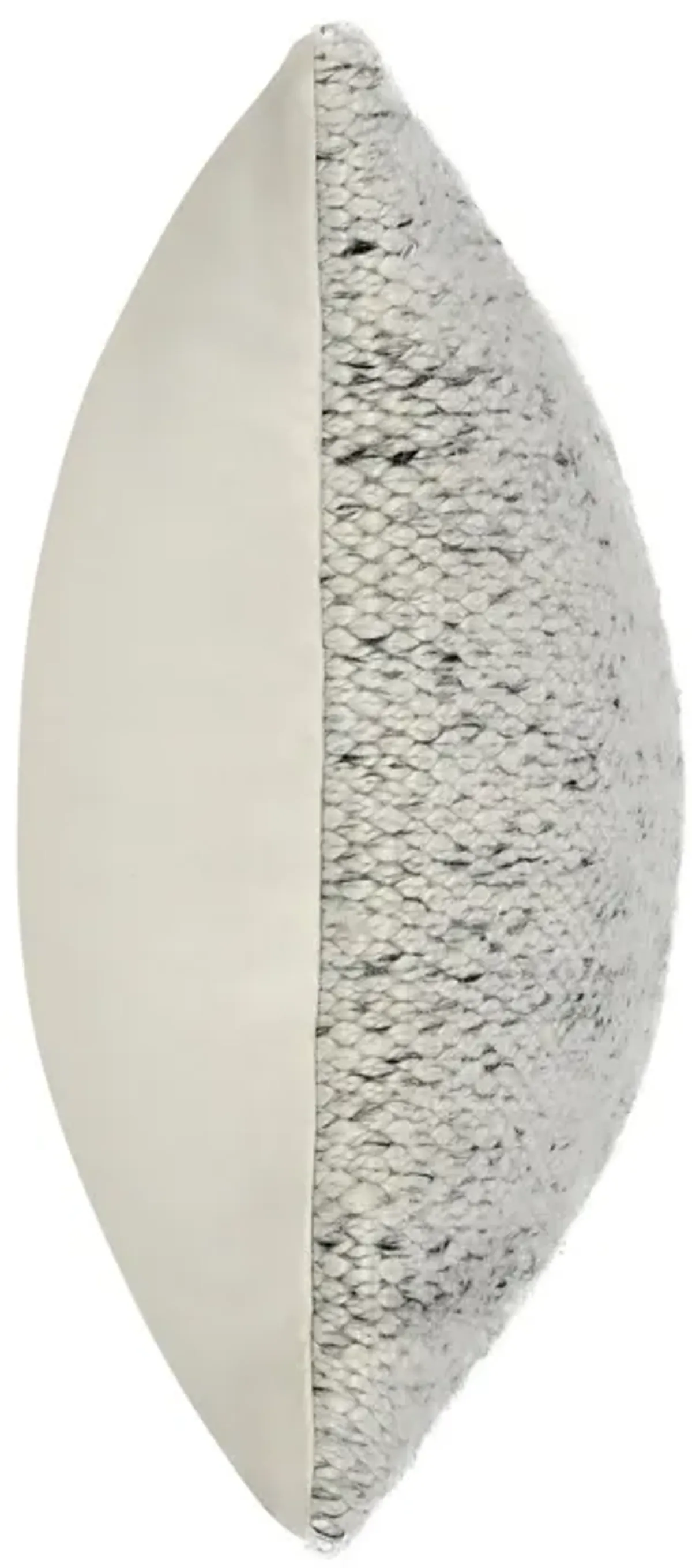 Ruff Lumbar Accent Throw Pillow, 16x36, Textured Ivory Recycled Fabric - Benzara