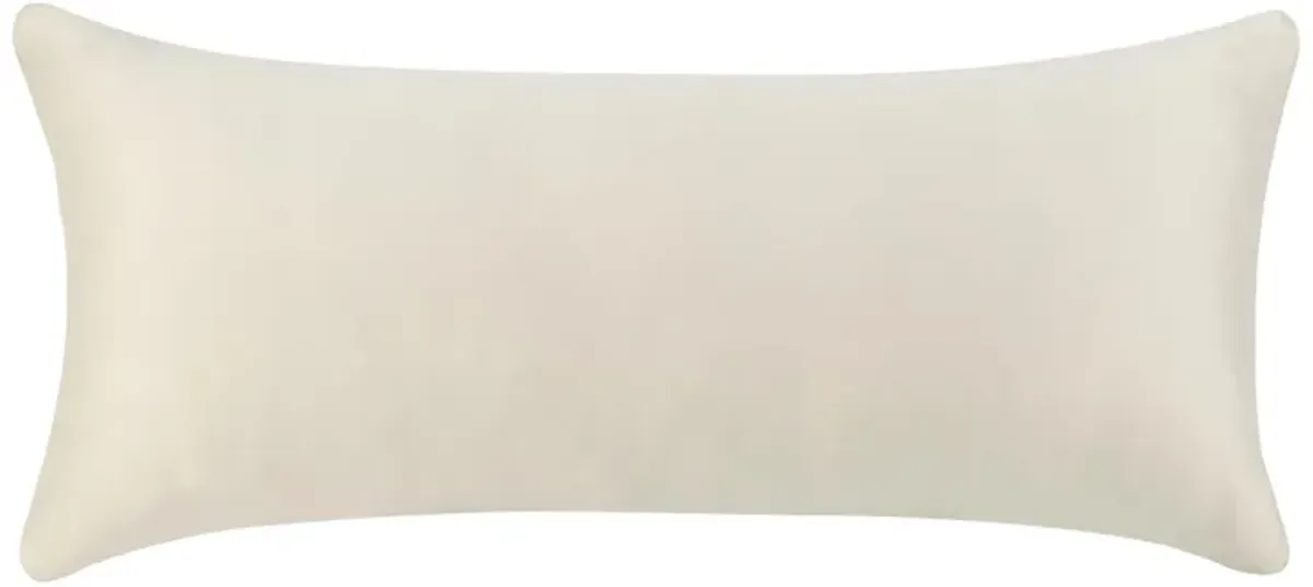 Ruff Lumbar Accent Throw Pillow, 16x36, Textured Ivory Recycled Fabric - Benzara