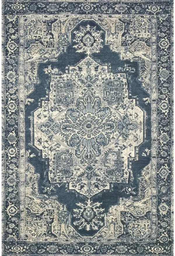 Mika MIK01 Dk Blue/Dk Blue 3'11" x 5'11" Rug