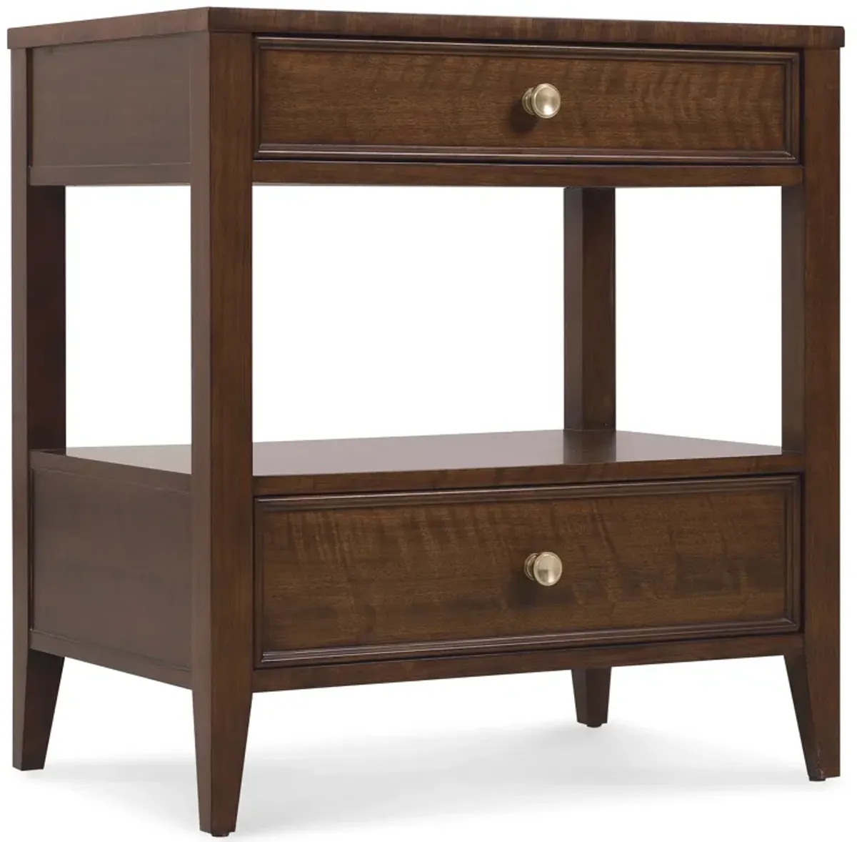 Archives Two-Drawer Nightstand with Open Storage