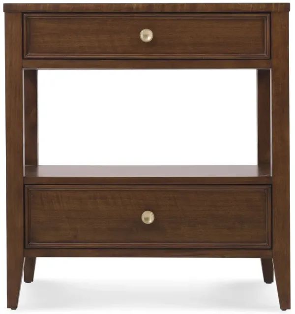 Archives Two-Drawer Nightstand with Open Storage