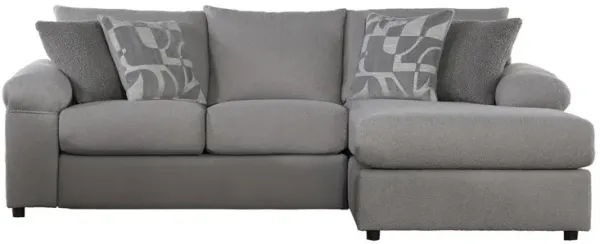 New Classic Furniture Remi 2-piece Light Gray Polyester Chaise Sectional Couch
