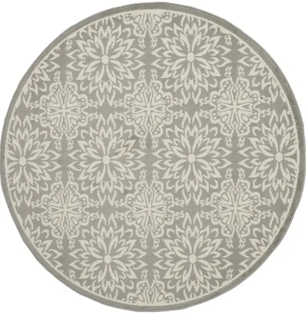 Jubilant JUB06 Ivory/Gray 5'3" x Round Rug