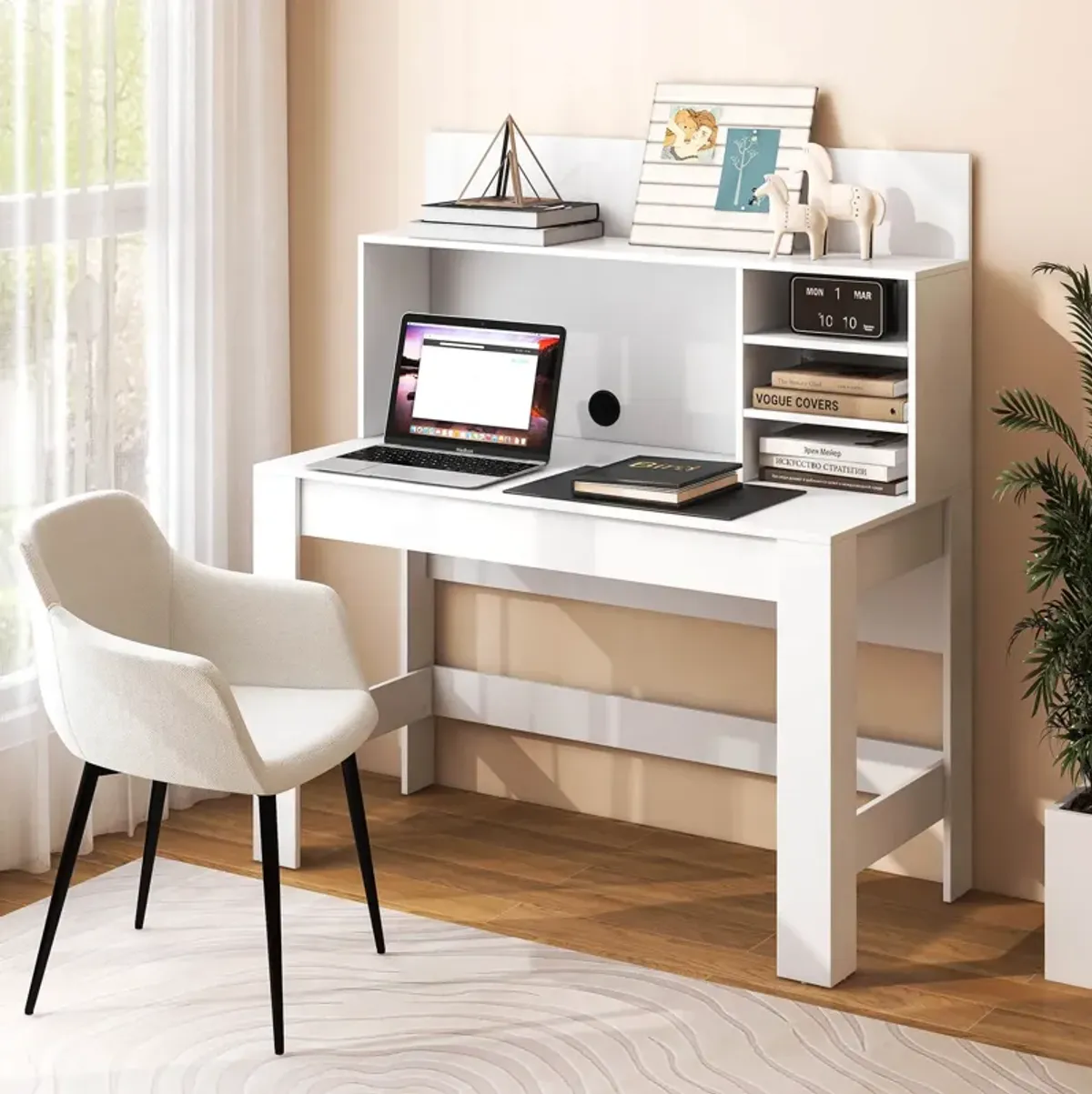 48 Inch Writing Computer Desk with Anti-Tipping Kits and Cable Management Hole