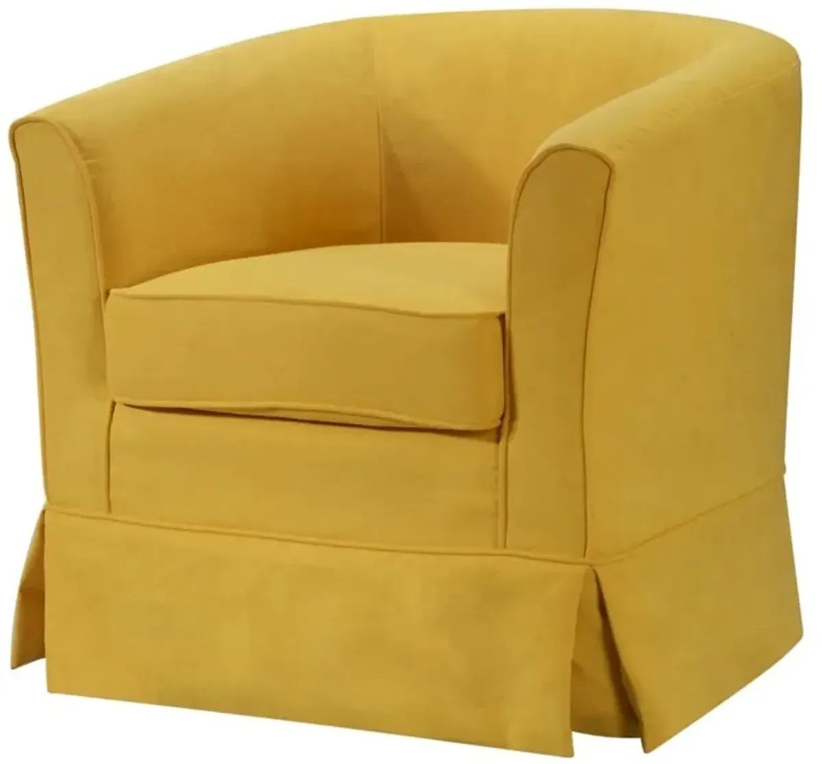 Tucker Yellow Woven Fabric Swivel Barrel Chair