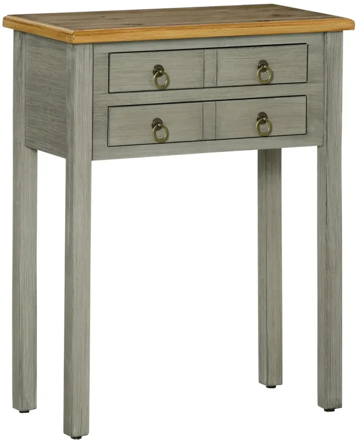 Grey Vintage Entryway: Console Table with 2 Drawers for Hallway