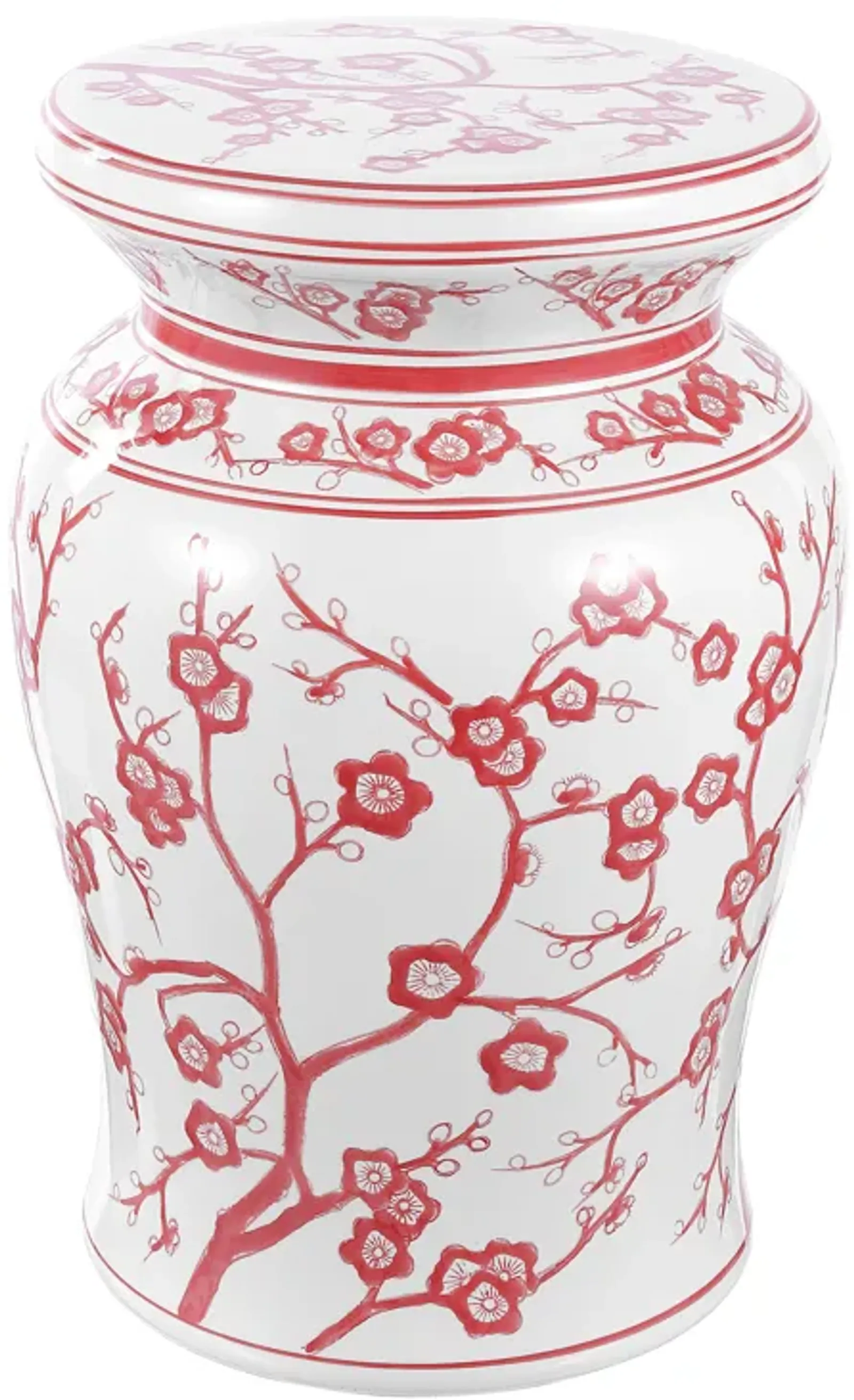 Cherry Blossom Ceramic Garden Stool