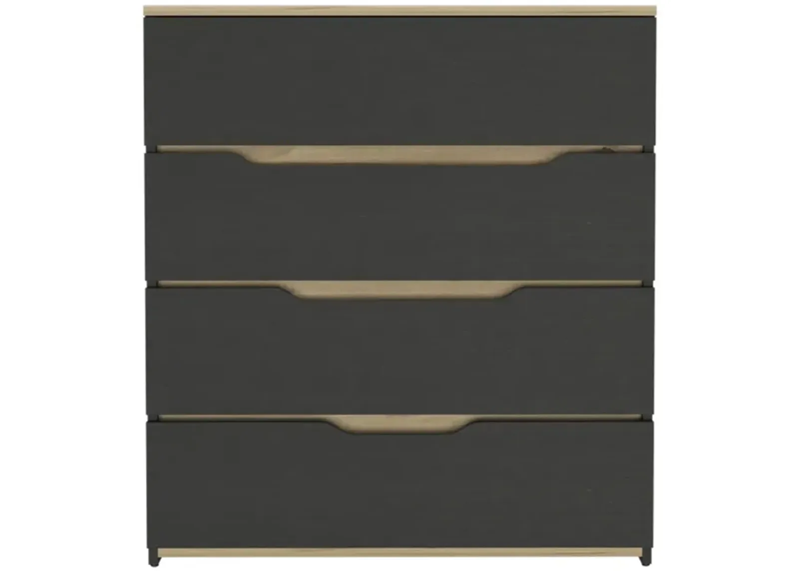 Zoe Dresser, Superior Top, Four Drawers - Black Light Oak