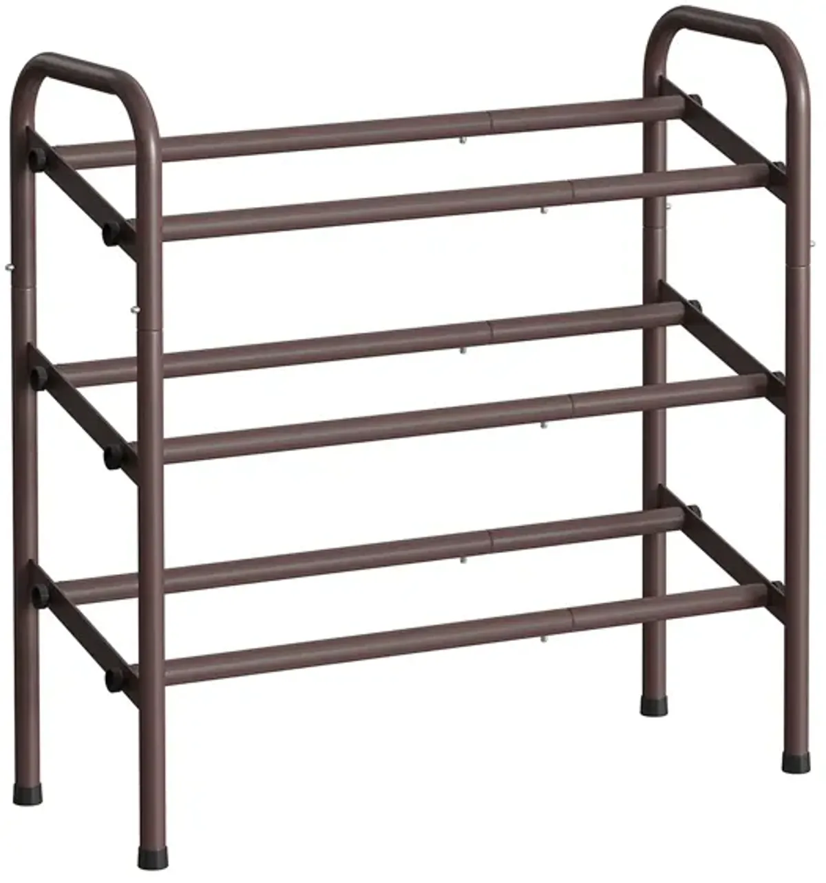 3-Tier Sturdy Metal Shoe Rack Organizer with Durable Shelves for Space-Saving Storage