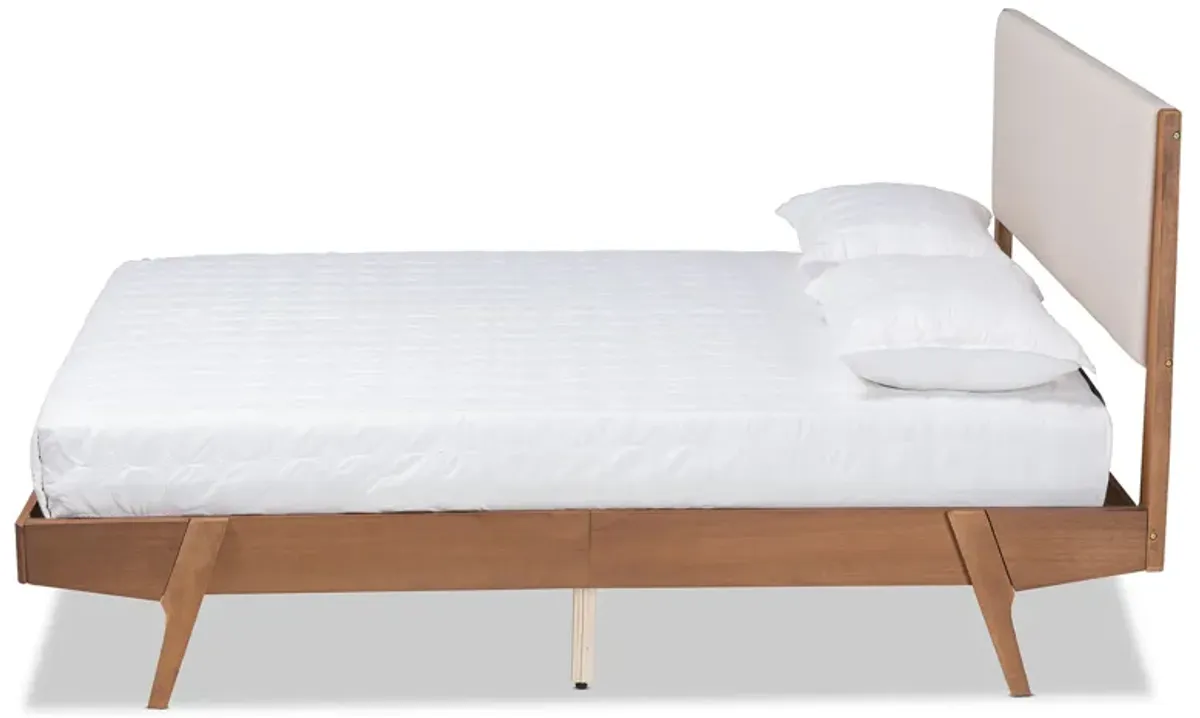 Baxton Studio Senna Beige Fabric Upholstered King Size Platform Bed