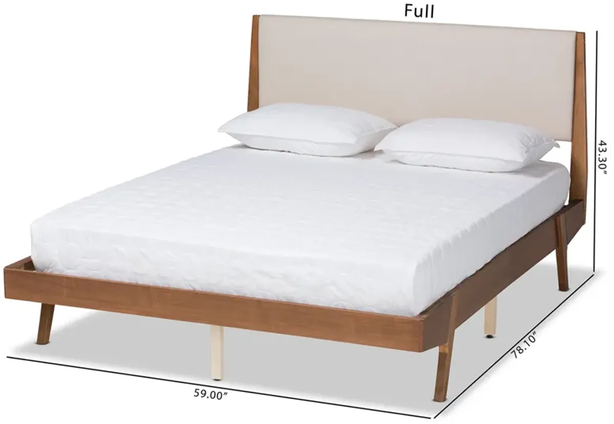 Baxton Studio Senna Beige Fabric Upholstered King Size Platform Bed