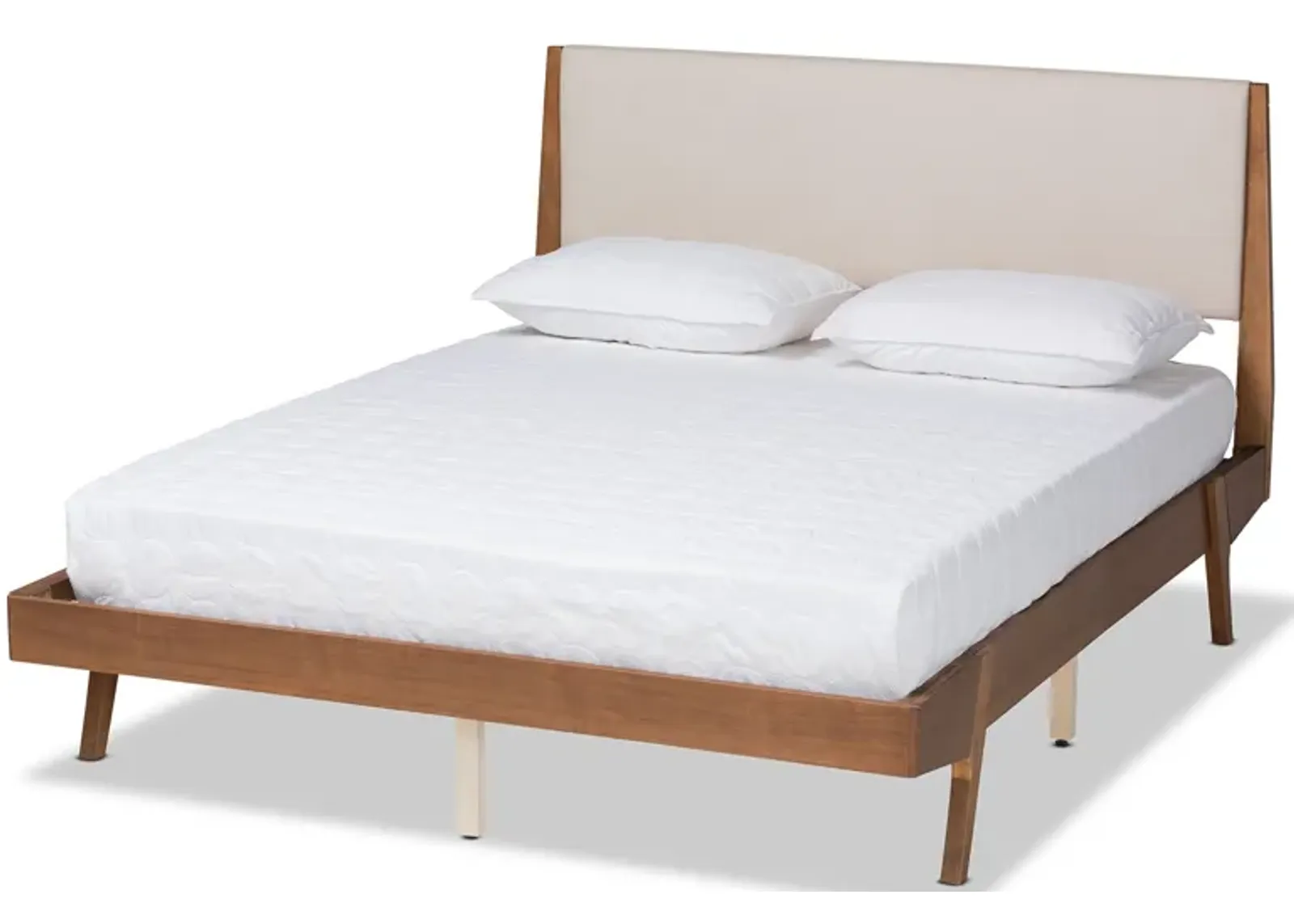 Baxton Studio Senna Beige Fabric Upholstered King Size Platform Bed