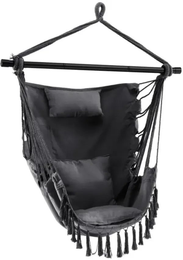Hivvago Hanging Rope Swing Chair with Soft Pillow and Cushions