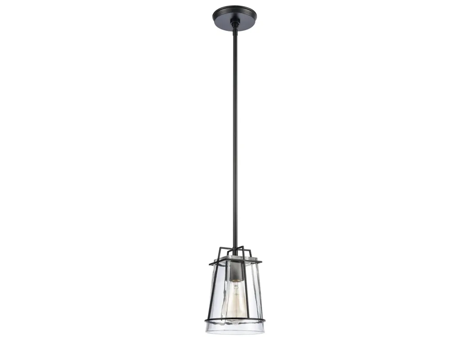 Square To Round 6'' Wide 1-Light Black Mini Pendant