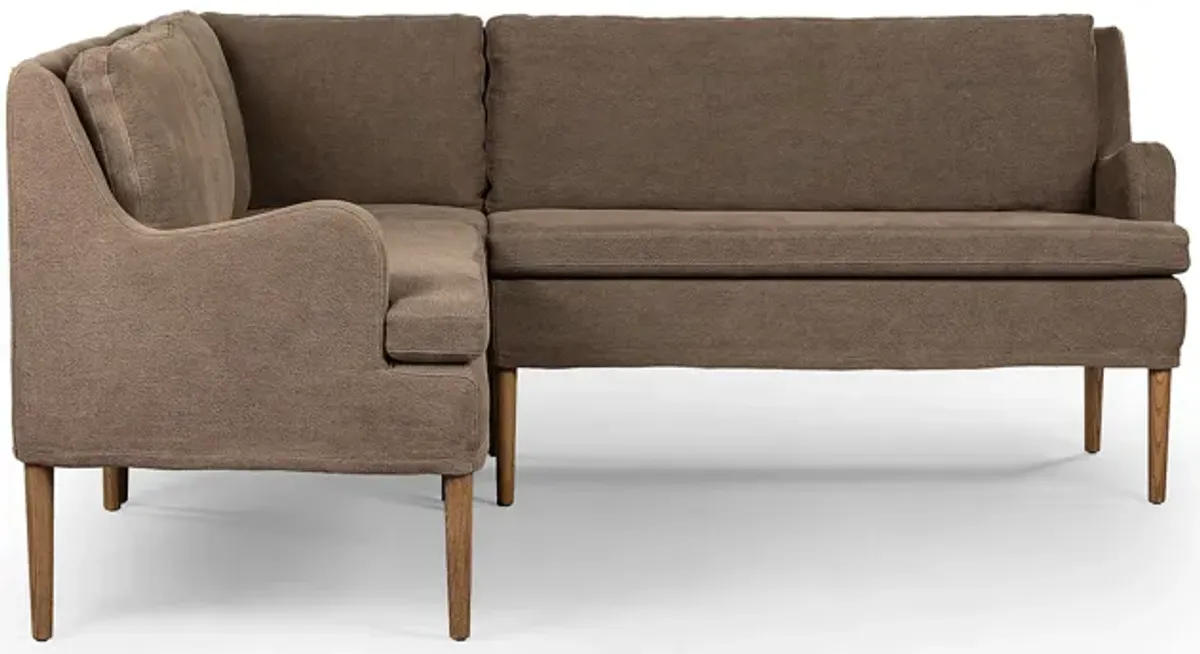 Aurelia 76" Broadway Coffee L-Shaped Dining Banquette