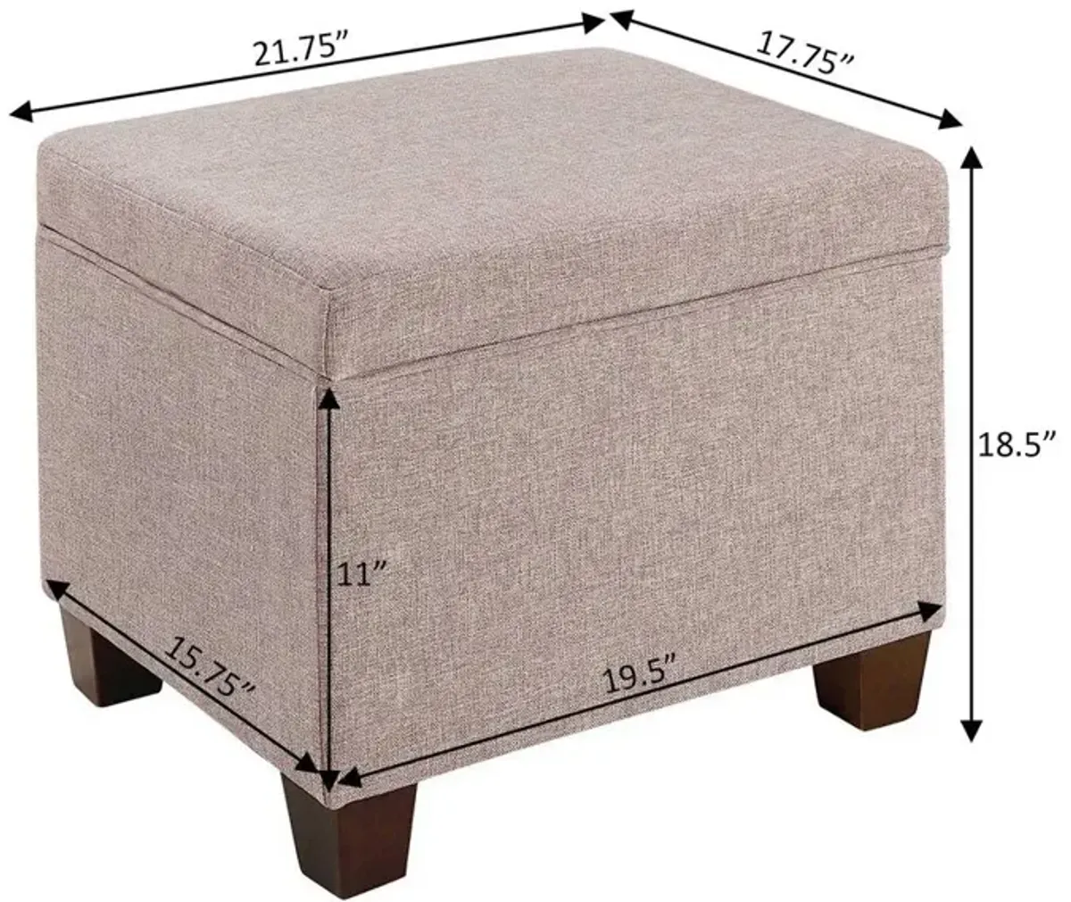 Convenience Concepts Madison Storage Ottoman, Beige