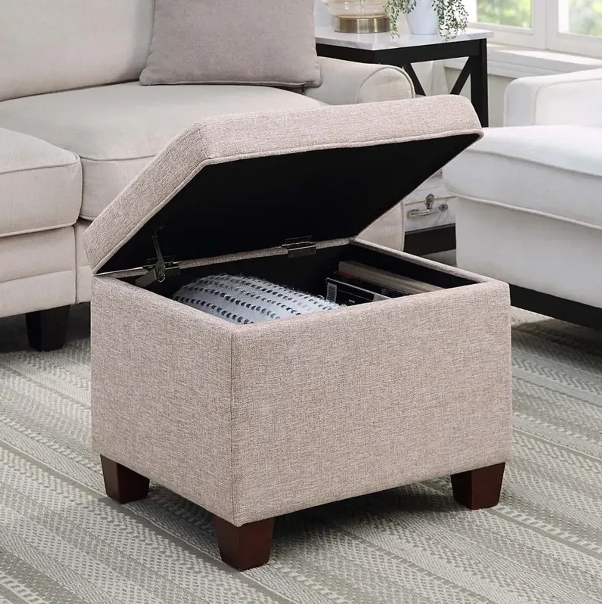 Convenience Concepts Madison Storage Ottoman, Beige