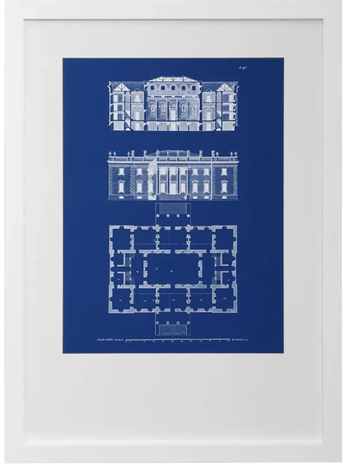 Graphic Building Plan VI Framed Print