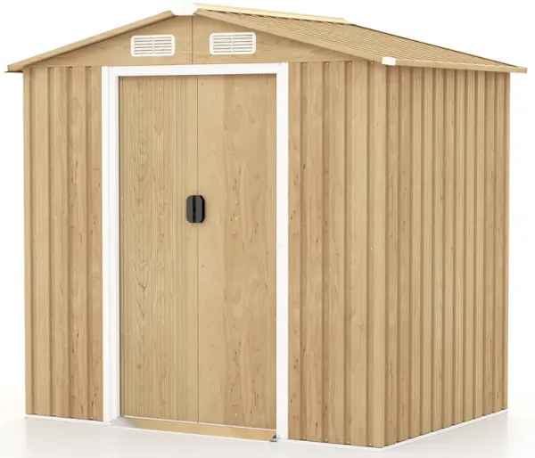 Galvanized Steel Storage Shed with Lockable Sliding Doors