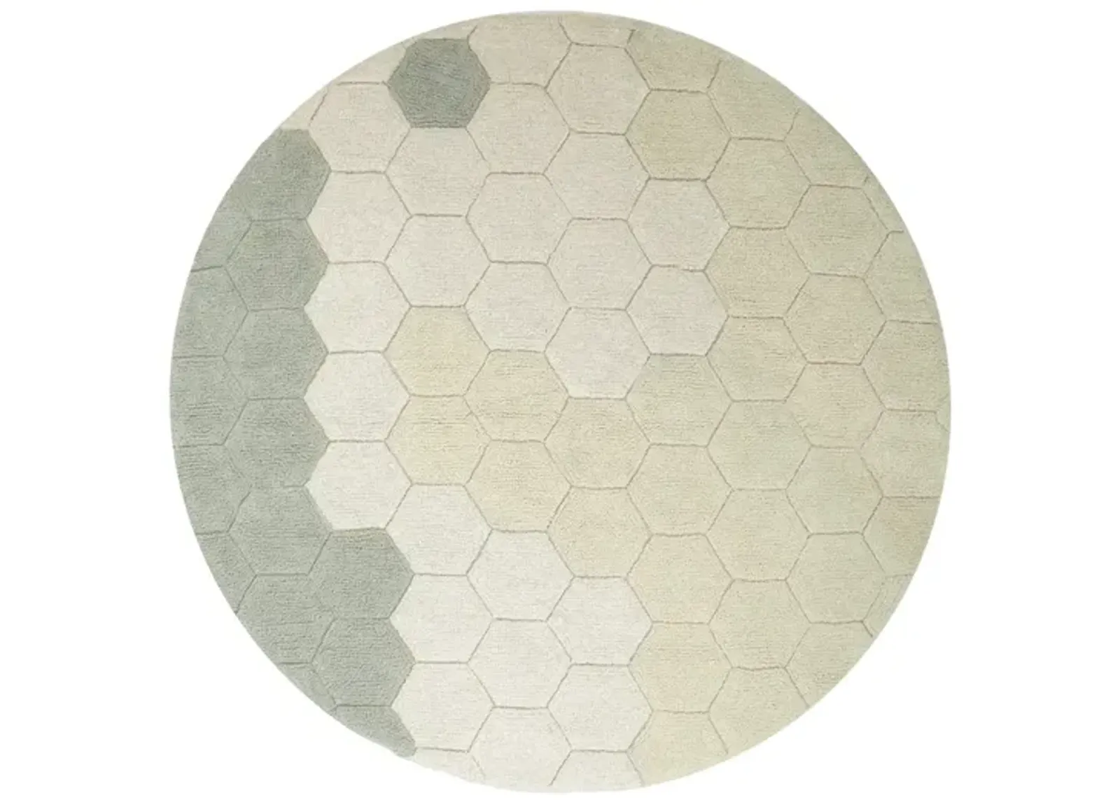 Washable rug Round Honeycomb Golden