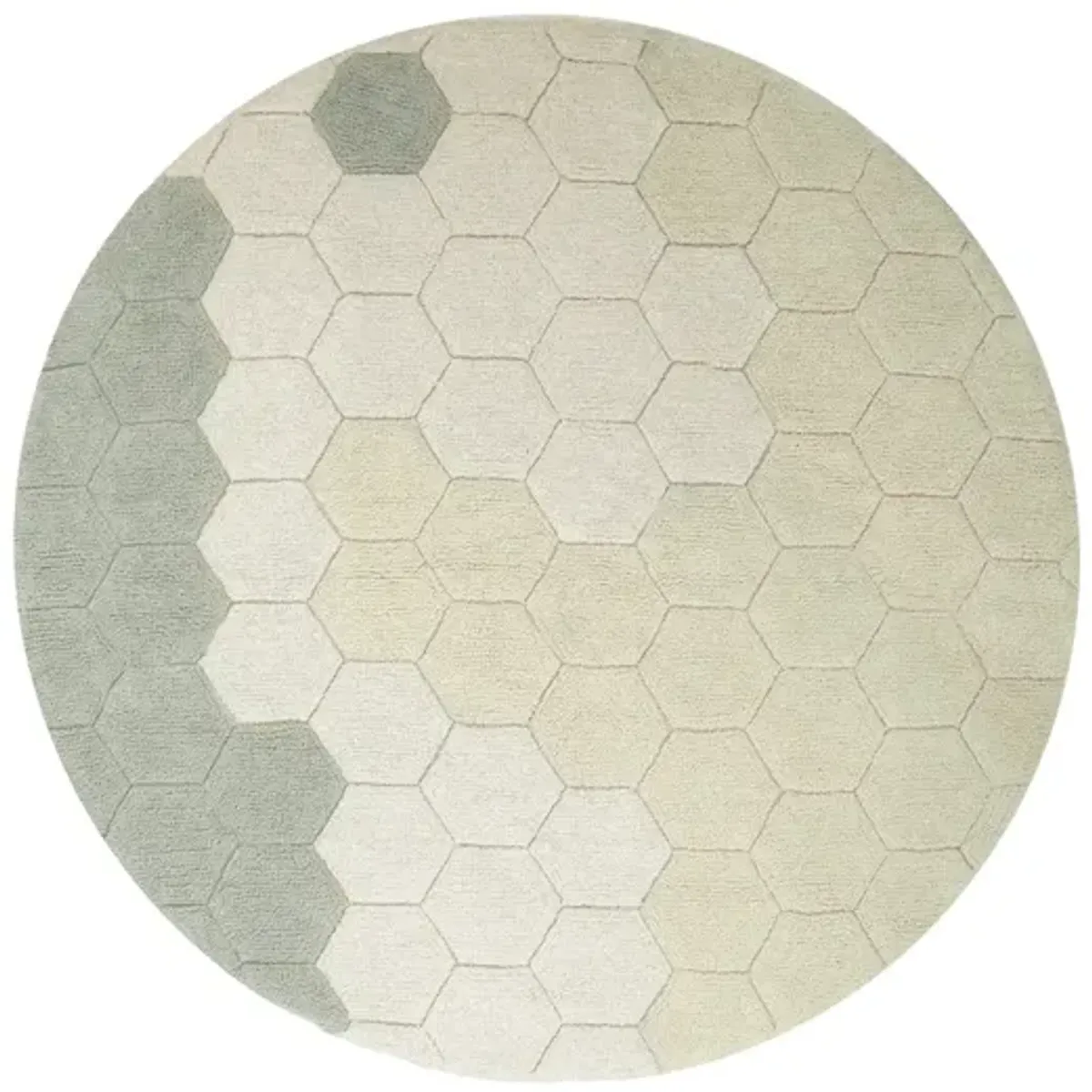 Washable rug Round Honeycomb Golden