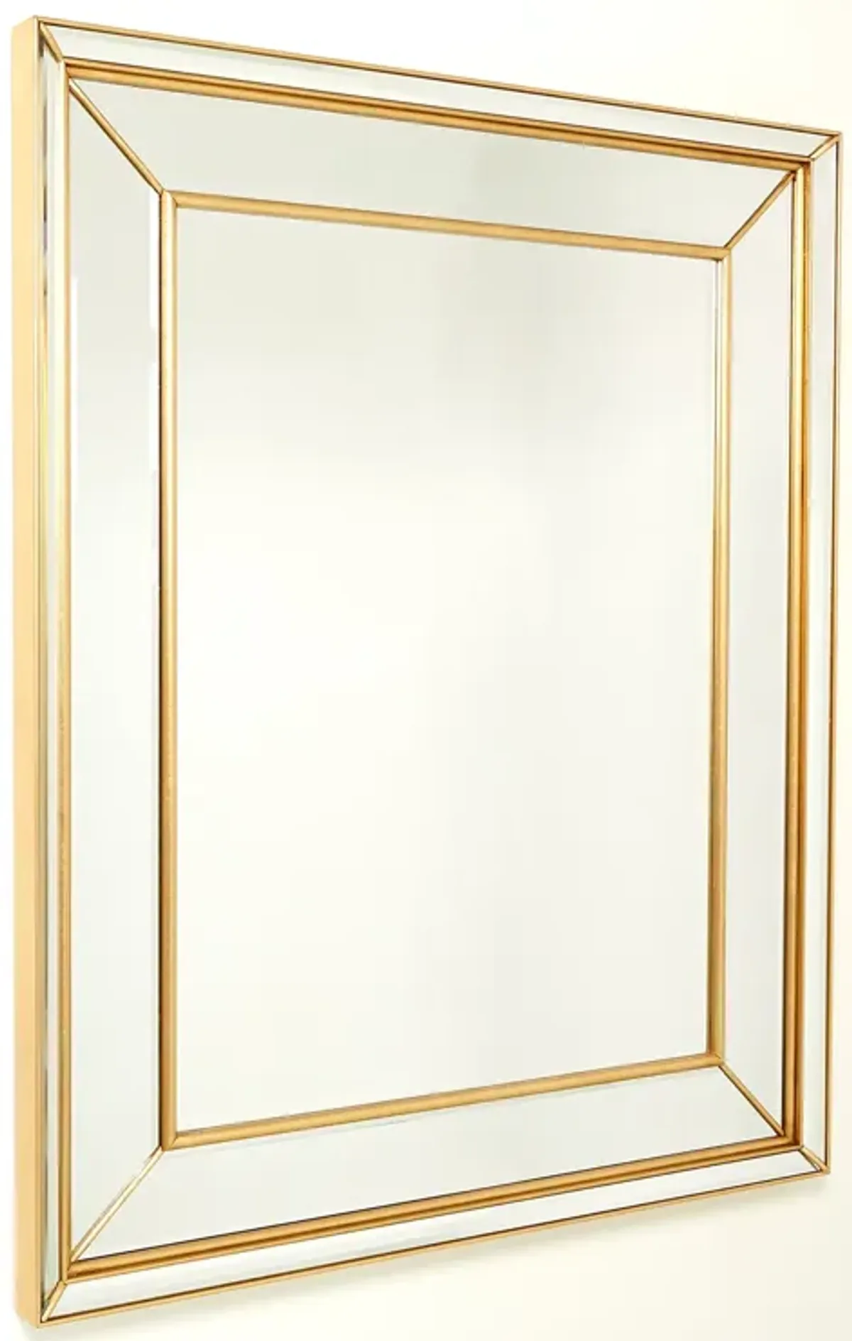 Bevel on Bevel Gold Mirror