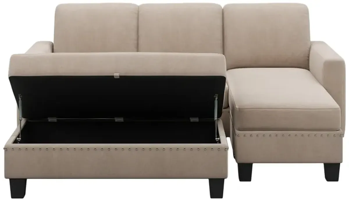 Merax Reversible Sectional Couch with Storage Chaise