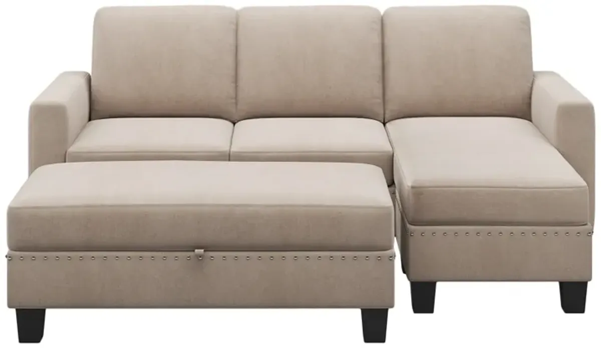 Merax Reversible Sectional Couch with Storage Chaise