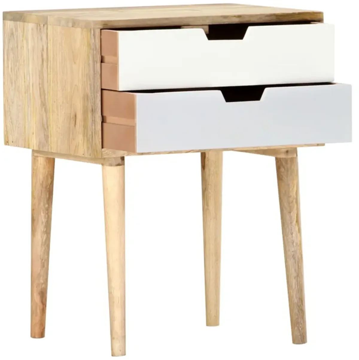 vidaXL Bedside Cabinet 18.5"x13.8"x23.2" Solid Mango Wood