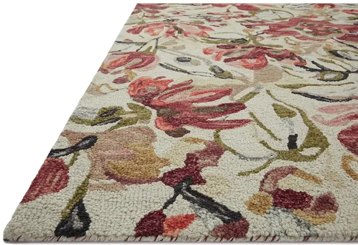 Bella BLM01 Ivory/Raspberry 7'9" x 9'9" Rug