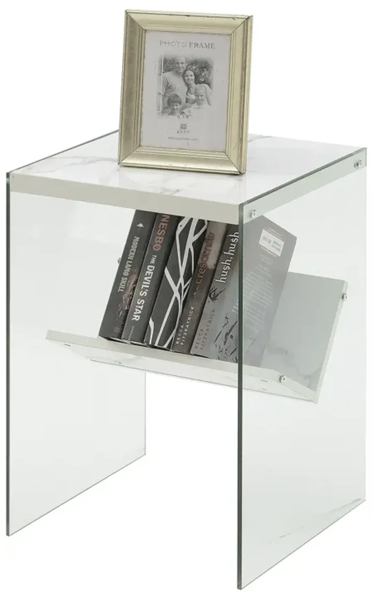 SoHo Glass End Table with Shelf