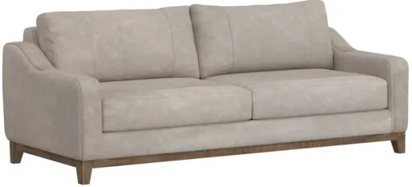 Tuba Sofa, Gray Polyester, Foam Cushions, Solid Pine Wood Frame, 88 Inch - Benzara
