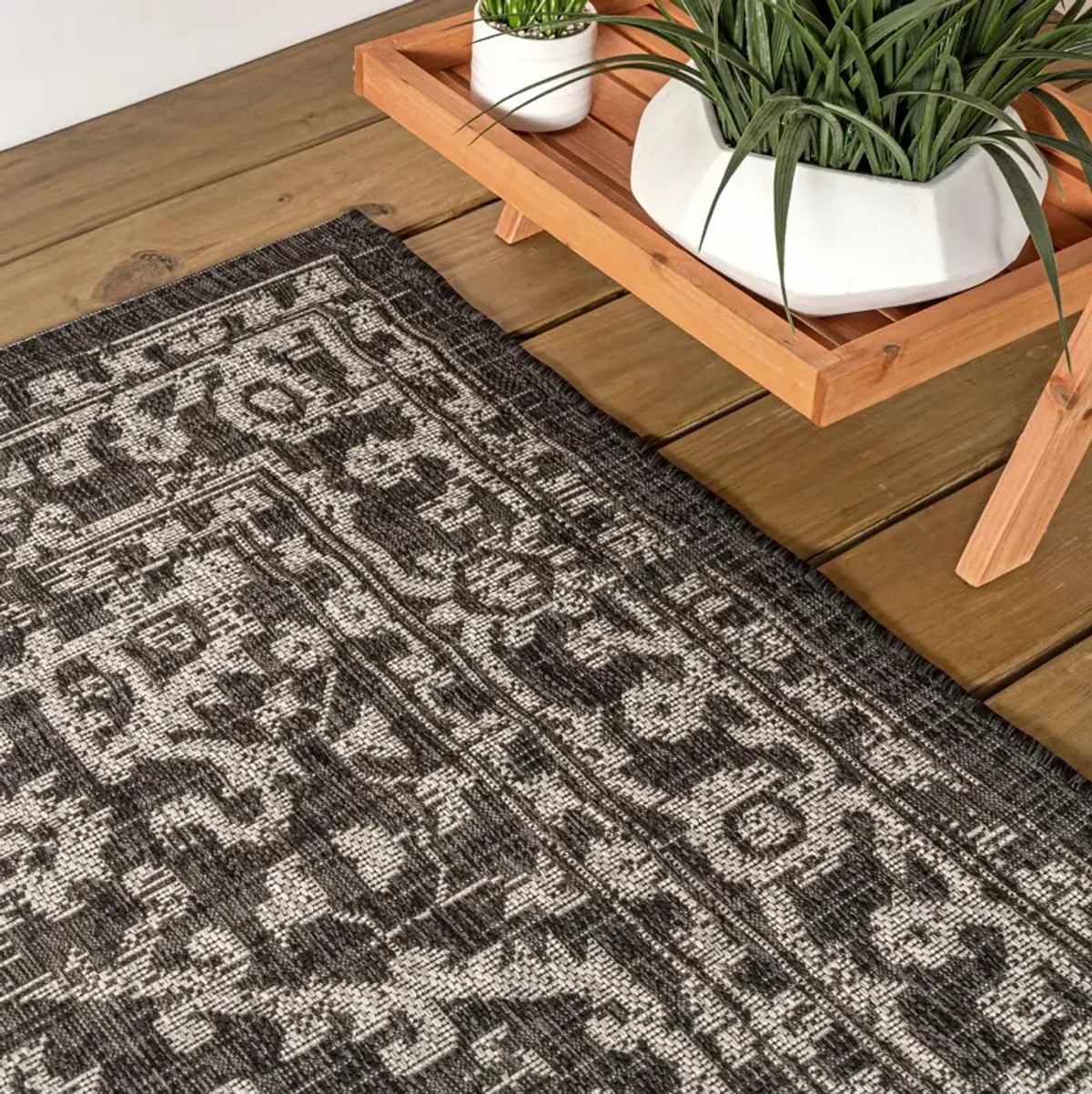 Malta Bohemian Medallion Textured Weave Indoor/Outdoor Area Rug