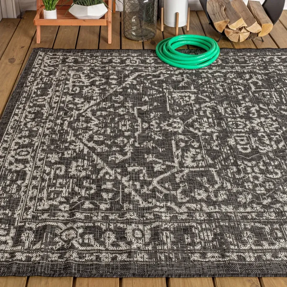 Malta Bohemian Medallion Textured Weave Indoor/Outdoor Area Rug