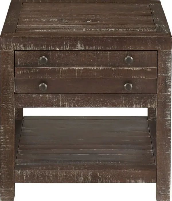 Townsend Solid Wood Side Table in Java