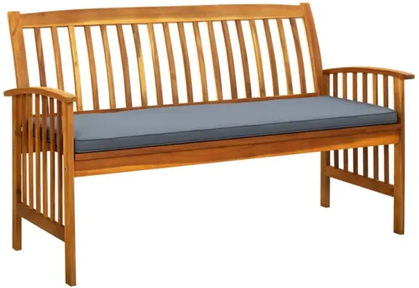 vidaXL Garden Bench with Cushion 57.9" Solid Acacia Wood