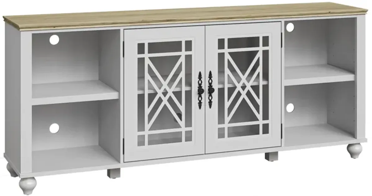 FESTIVO 70" Vintage Style TV Stand with Carved Doors for TVs Up to 80"