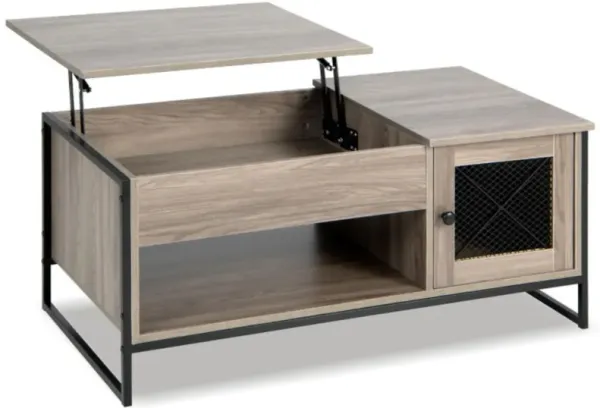 Hivvago 42 Inch Lift Top Coffee Table with Storage and Hidden Compartment-Gray