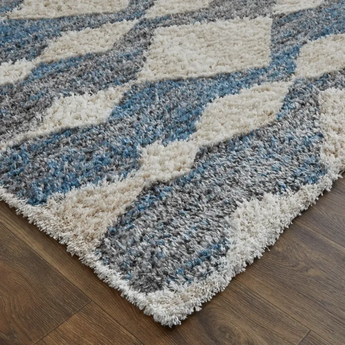 Mynka 39IFF Ivory/Gray/Blue 2'6" x 8' Rug