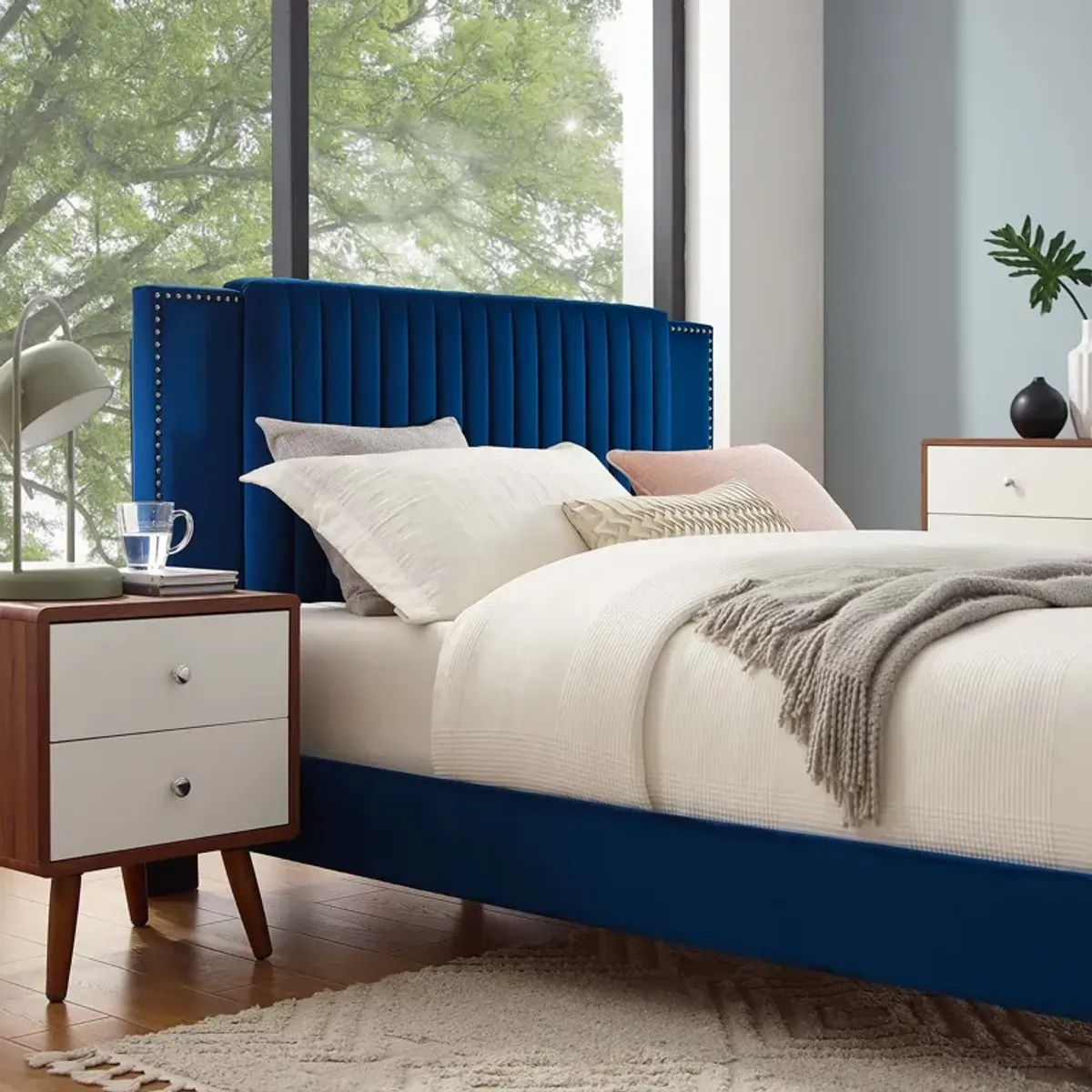 Modway - Zahra Channel Tufted Performance Velvet King Platform Bed