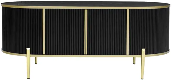 Merax Modern Luxury Oval shaped Fluted Coffee Table